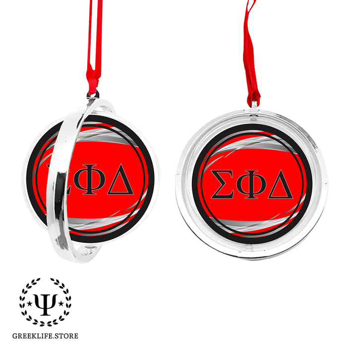 Sigma Phi Delta Christmas Reversible Flat Round Ornament