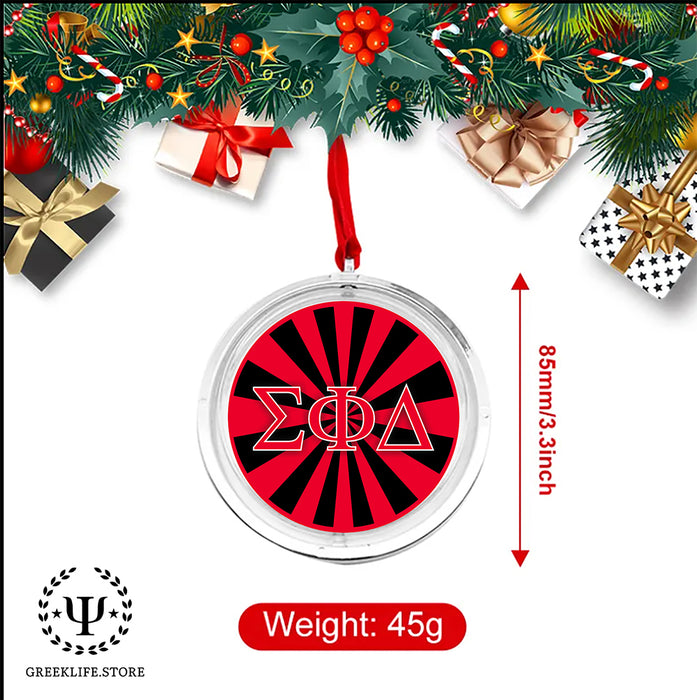 Sigma Phi Delta Christmas Reversible Flat Round Ornament