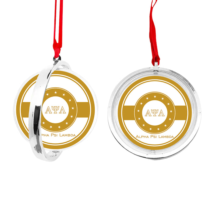 Alpha Psi Lambda Christmas Reversible Flat Round Ornament