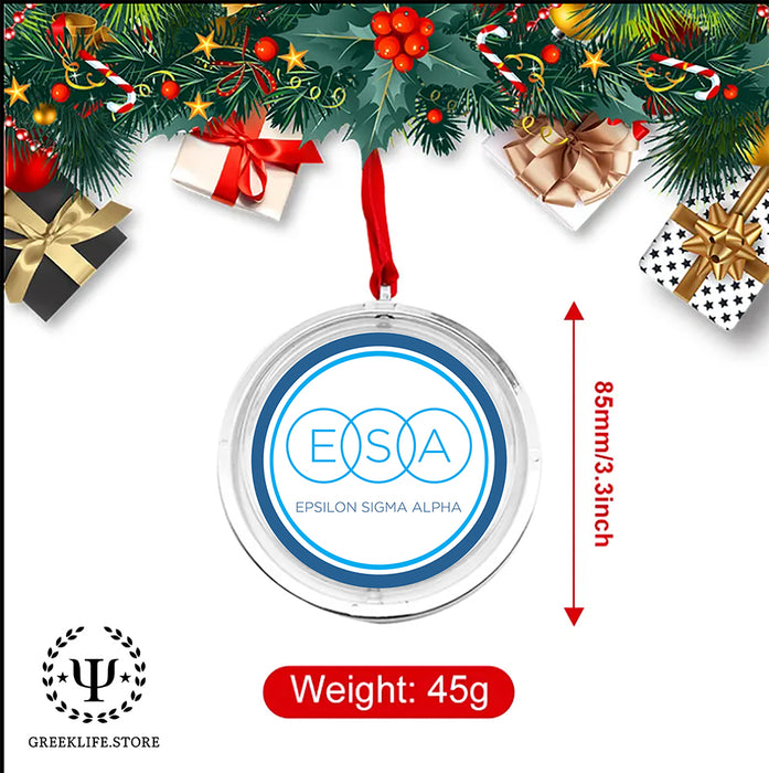 Epsilon Sigma Alpha Christmas Ornament Reversible Flat Round Ornament
