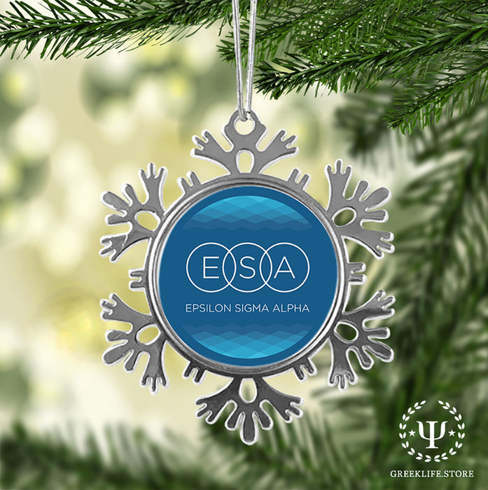 Epsilon Sigma Alpha Christmas Ornament - Snowflake Metal