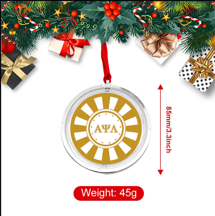 Alpha Psi Lambda Christmas Reversible Flat Round Ornament