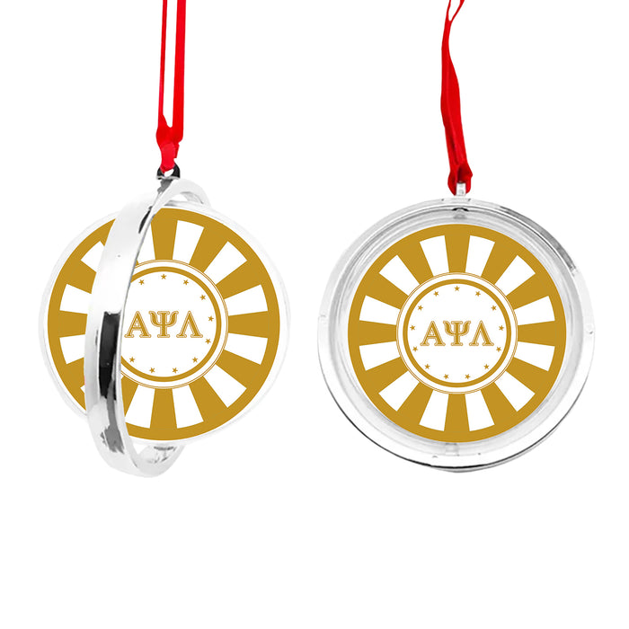 Alpha Psi Lambda Christmas Reversible Flat Round Ornament