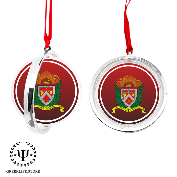 Omega Delta Phi Christmas Reversible Flat Round Ornament