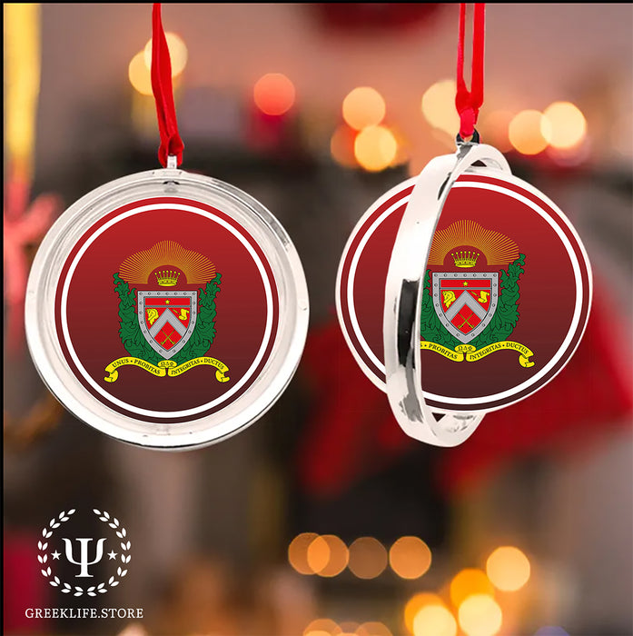 Omega Delta Phi Christmas Reversible Flat Round Ornament