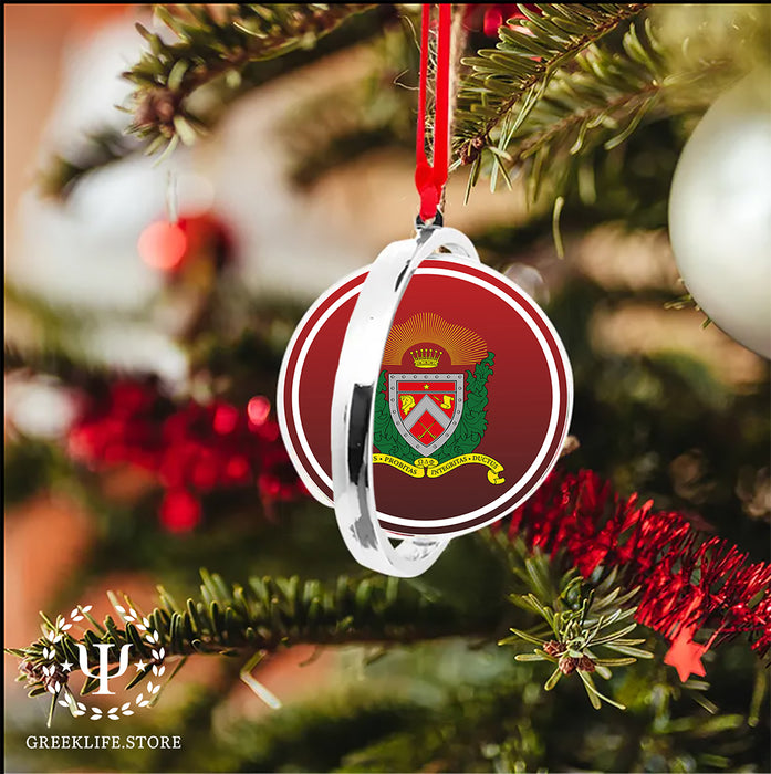 Omega Delta Phi Christmas Reversible Flat Round Ornament