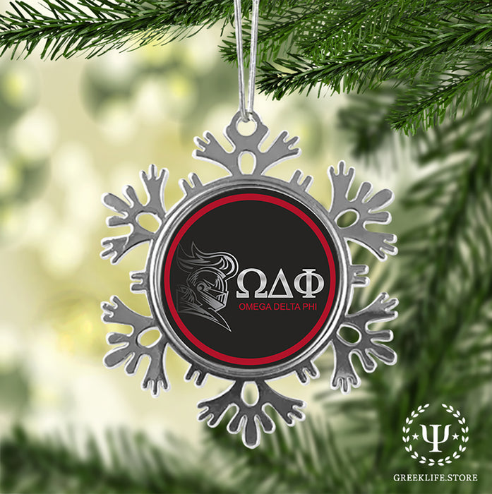 Omega Delta Phi Christmas Ornament - Snowflake Metal