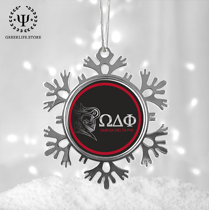 Omega Delta Phi Christmas Ornament - Snowflake Metal