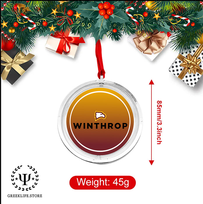 Winthrop University Christmas Reversible Flat Round Ornament