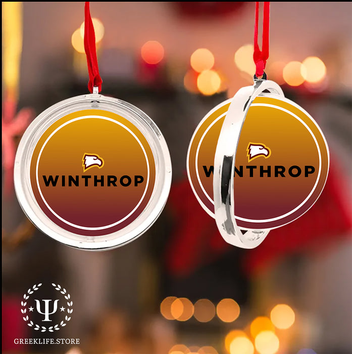 Winthrop University Christmas Reversible Flat Round Ornament
