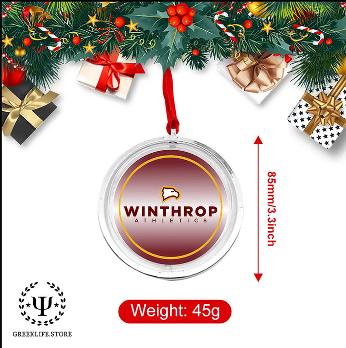Winthrop University Christmas Reversible Flat Round Ornament
