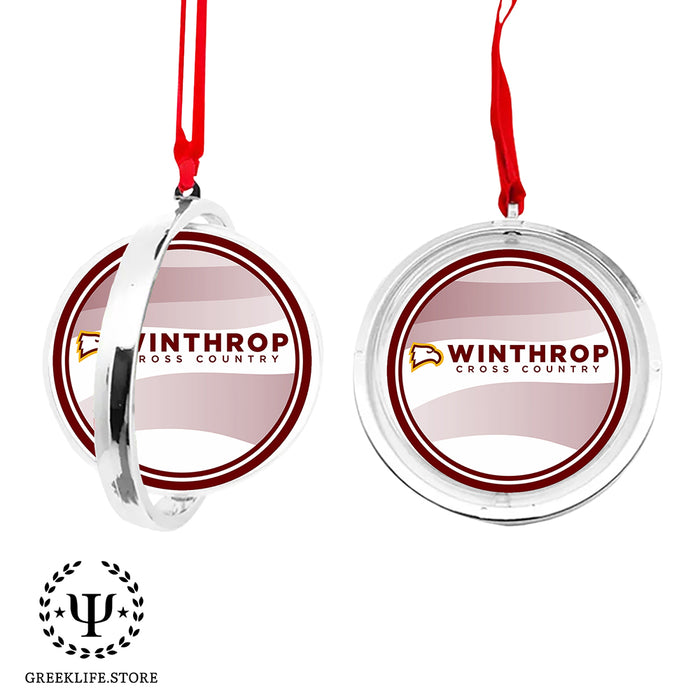 Winthrop University Christmas Reversible Flat Round Ornament