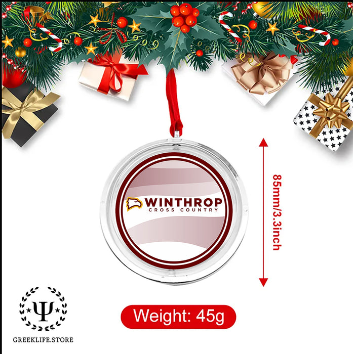 Winthrop University Christmas Reversible Flat Round Ornament