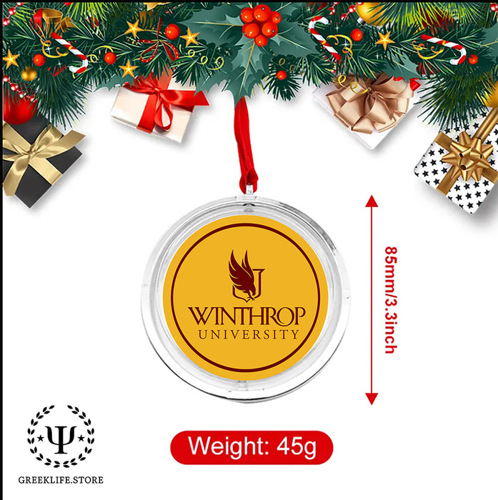 Winthrop University Christmas Reversible Flat Round Ornament