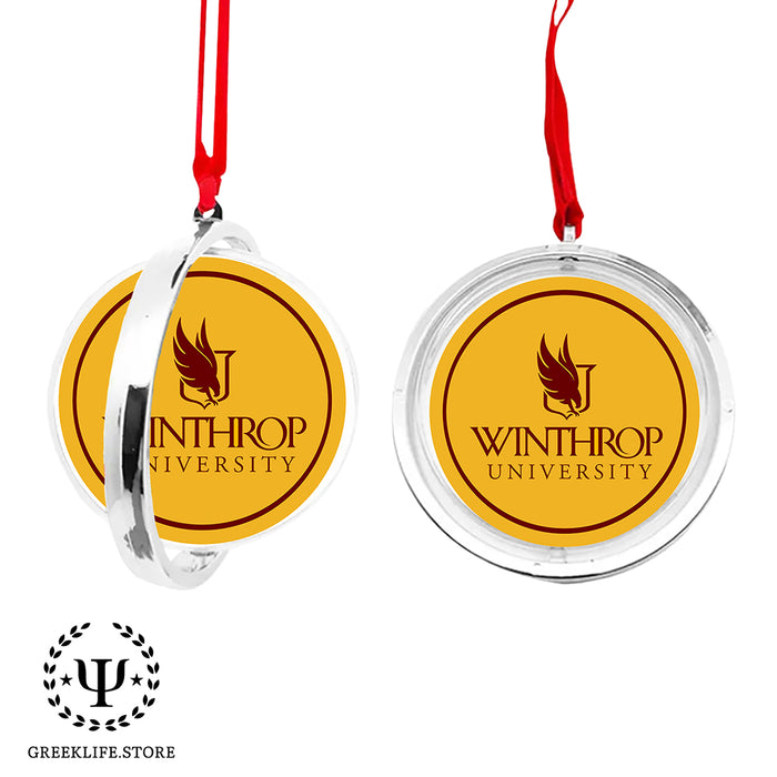 Winthrop University Christmas Reversible Flat Round Ornament