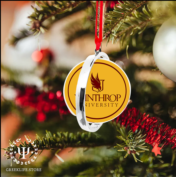 Winthrop University Christmas Reversible Flat Round Ornament