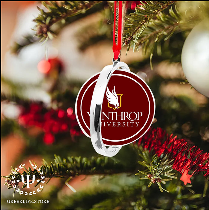 Winthrop University Christmas Reversible Flat Round Ornament