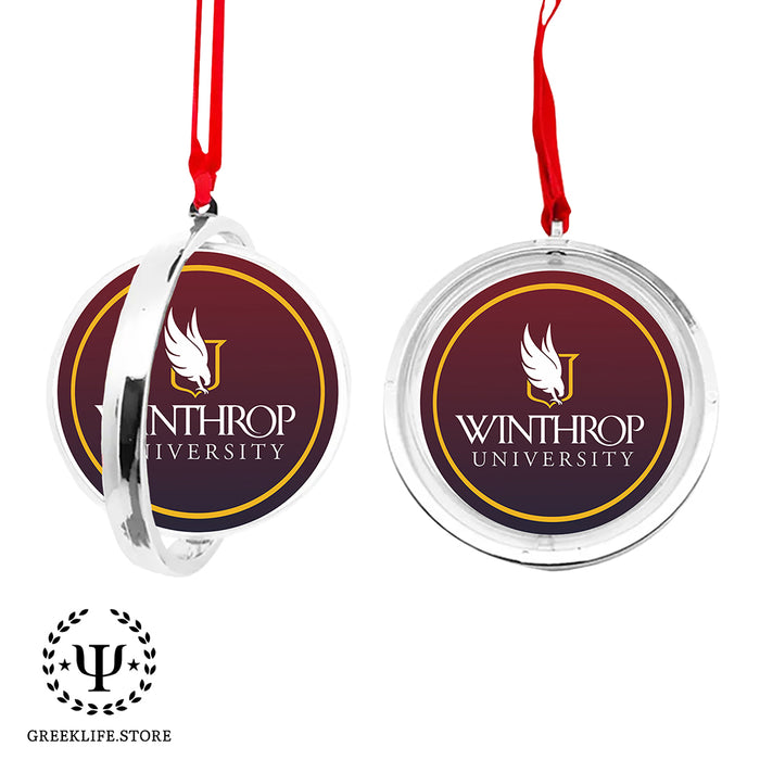 Winthrop University Christmas Reversible Flat Round Ornament
