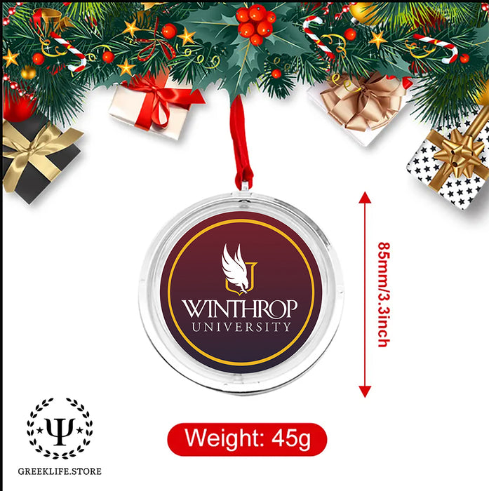 Winthrop University Christmas Reversible Flat Round Ornament