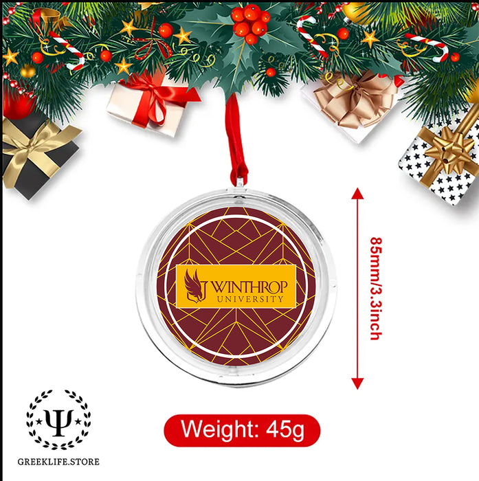 Winthrop University Christmas Reversible Flat Round Ornament