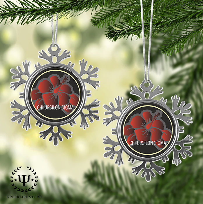 Chi Upsilon Sigma Christmas Ornament - Snowflake Metal
