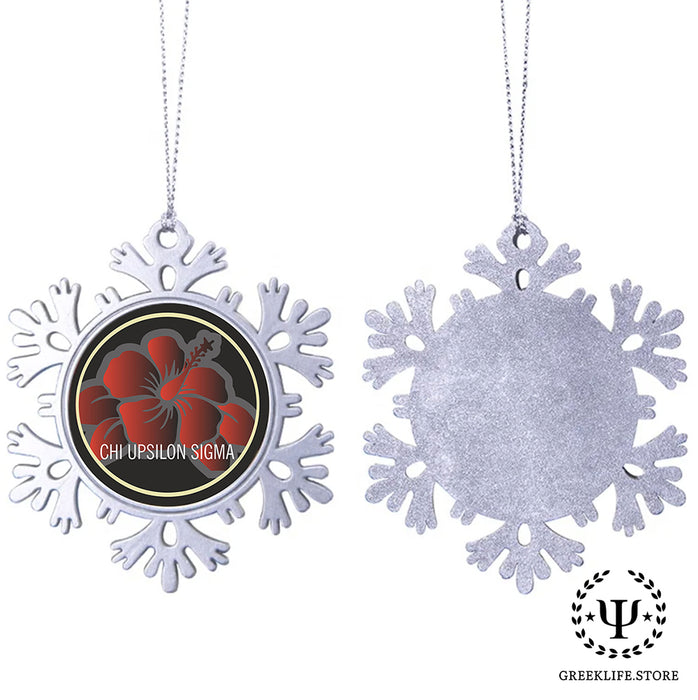 Chi Upsilon Sigma Christmas Ornament - Snowflake Metal
