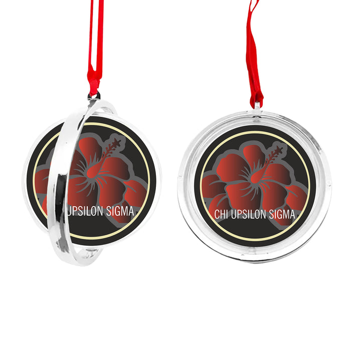 Chi Upsilon Sigma Christmas Reversible Flat Round Ornament