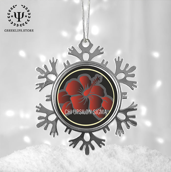 Chi Upsilon Sigma Christmas Ornament - Snowflake Metal