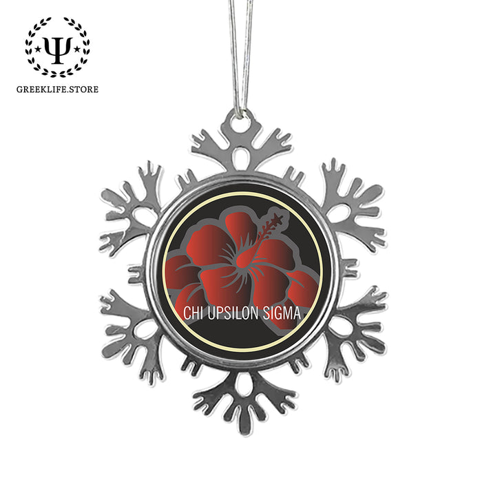 Chi Upsilon Sigma Christmas Ornament - Snowflake Metal