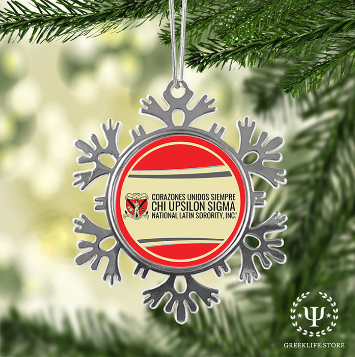 Chi Upsilon Sigma Christmas Ornament - Snowflake Metal
