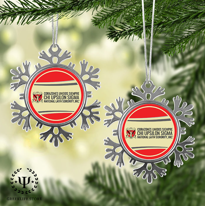 Chi Upsilon Sigma Christmas Ornament - Snowflake Metal