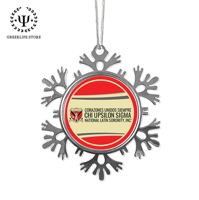Chi Upsilon Sigma Christmas Ornament - Snowflake Metal