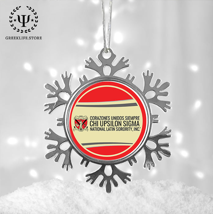 Chi Upsilon Sigma Christmas Ornament - Snowflake Metal
