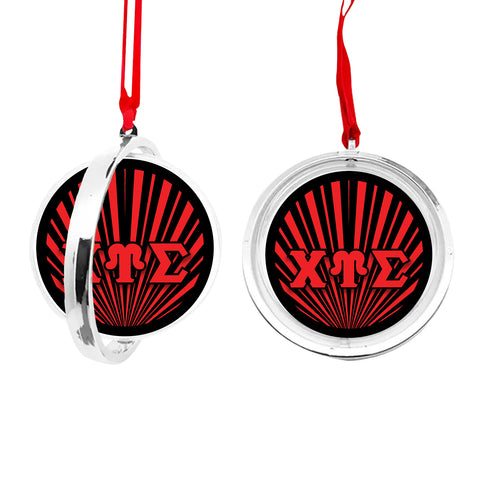 Chi Upsilon Sigma Christmas Reversible Flat Round Ornament