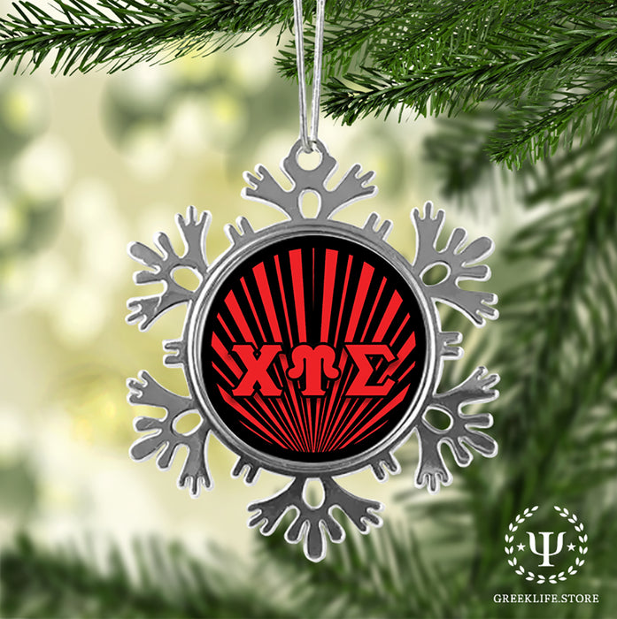 Chi Upsilon Sigma Christmas Ornament - Snowflake Metal