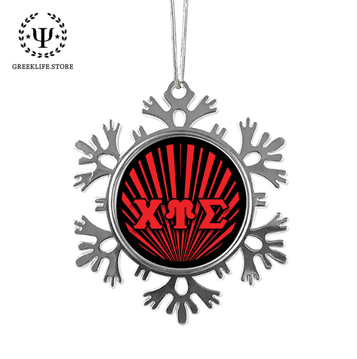 Chi Upsilon Sigma Christmas Ornament - Snowflake Metal