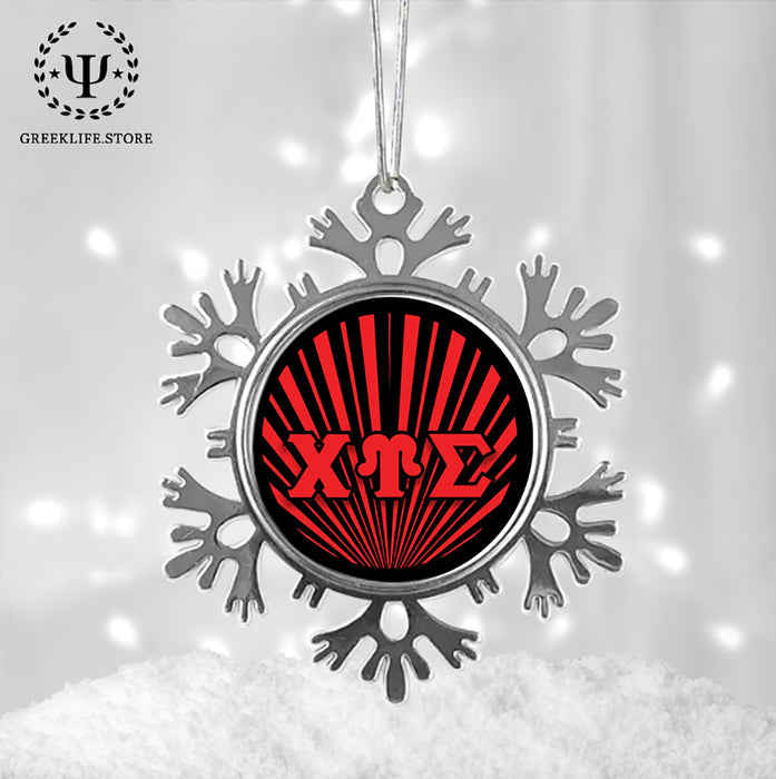 Chi Upsilon Sigma Christmas Ornament - Snowflake Metal