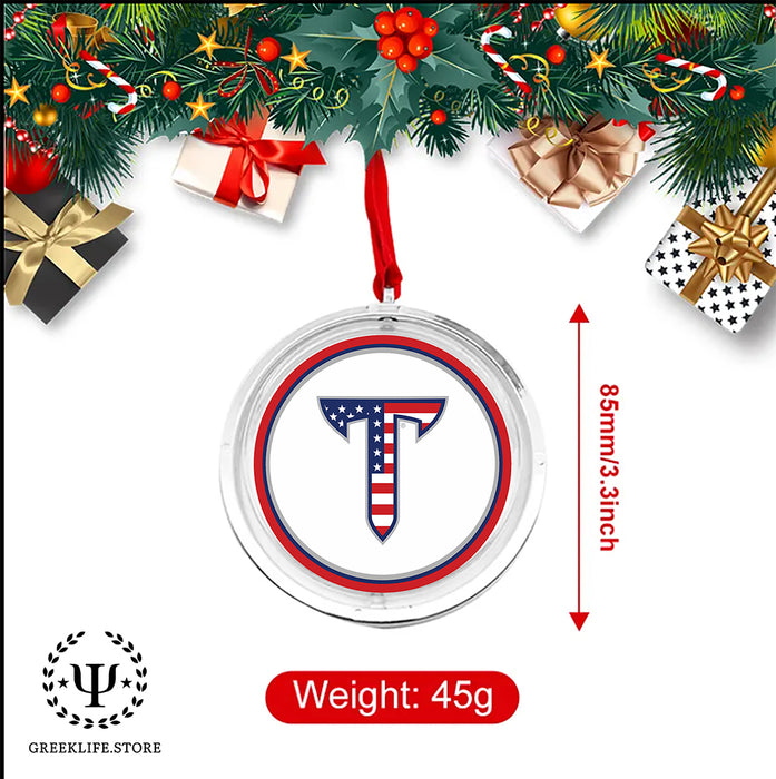 Troy University Christmas Reversible Flat Round Ornament
