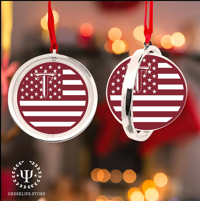 Troy University Christmas Reversible Flat Round Ornament