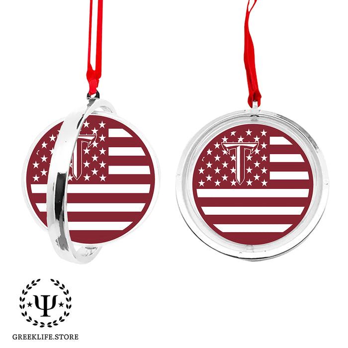 Troy University Christmas Reversible Flat Round Ornament