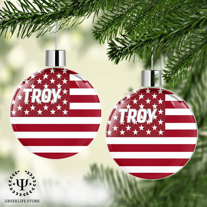 Troy University Christmas Ornament Flat Round