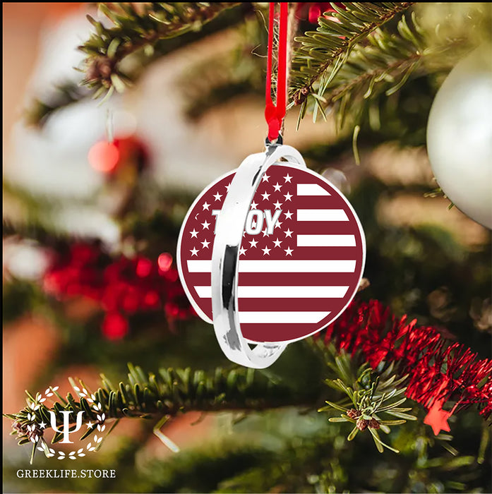 Troy University Christmas Reversible Flat Round Ornament