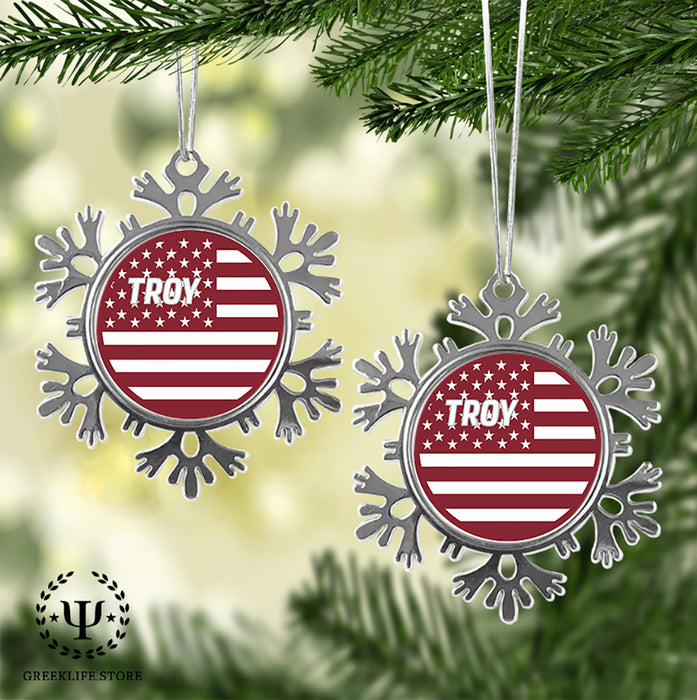 Troy University Christmas Ornament - Snowflake Metal