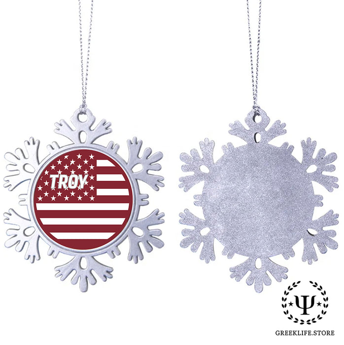 Troy University Christmas Ornament - Snowflake Metal