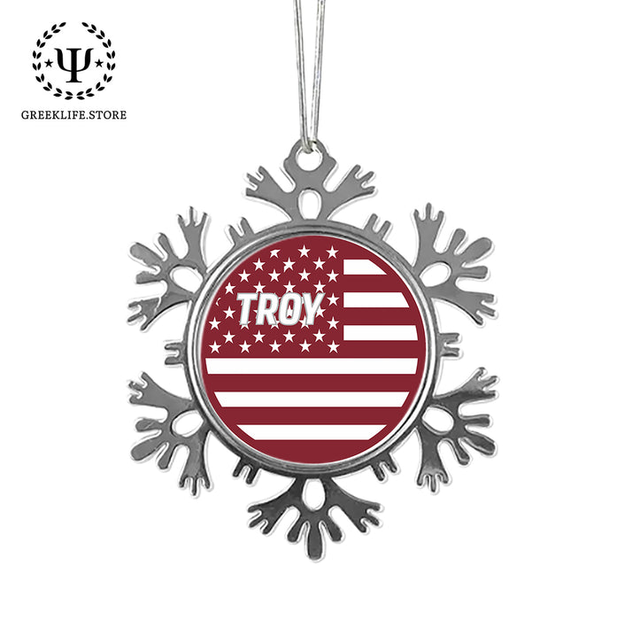 Troy University Christmas Ornament - Snowflake Metal