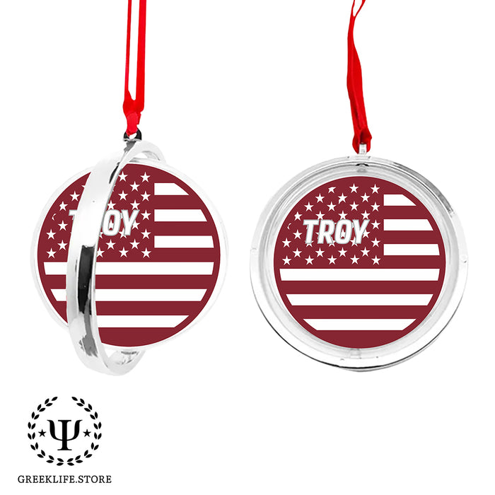 Troy University Christmas Reversible Flat Round Ornament