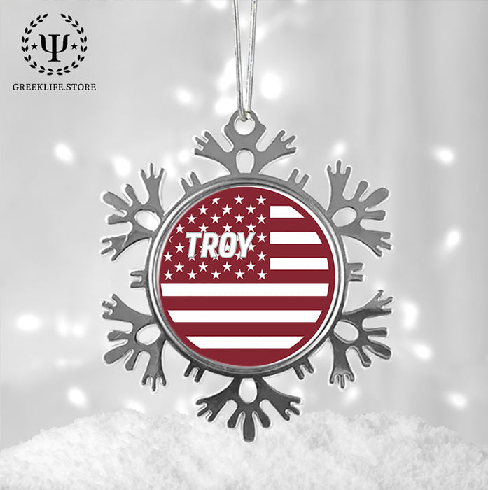 Troy University Christmas Ornament - Snowflake Metal