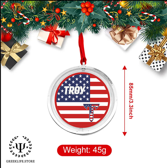 Troy University Christmas Reversible Flat Round Ornament