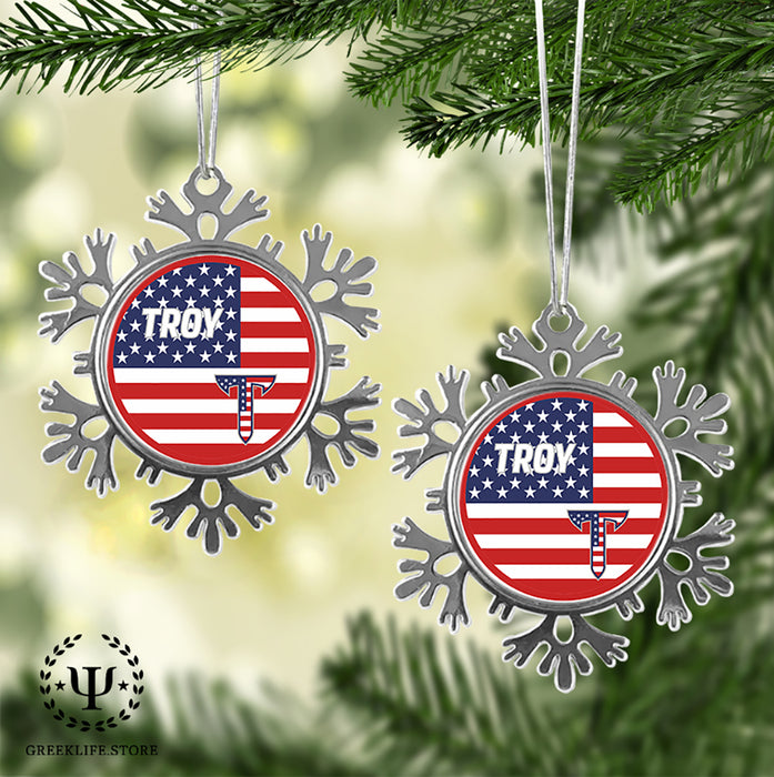Troy University Christmas Ornament - Snowflake Metal