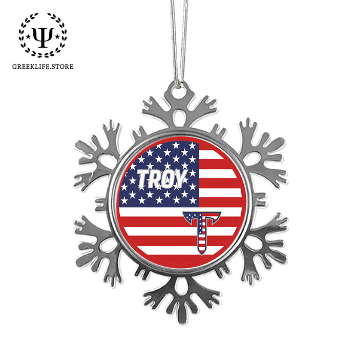 Troy University Christmas Ornament - Snowflake Metal